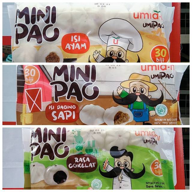 UMIAMI MINIPAO ISI 30S ANEKA VARIAN RASA (COKELAT, AYAM, DAGING SAPI, STRAWBERRY)