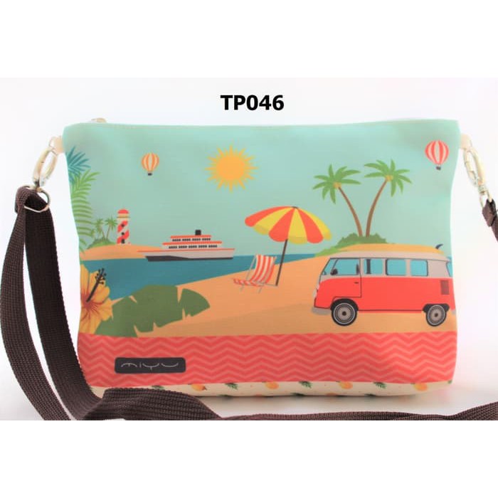 Sling Bag Canvas Beach Pantai Mobil Retro TP046
