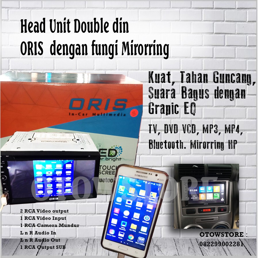 Head Unit Doubledin TV Mobil ORIS Mirorring