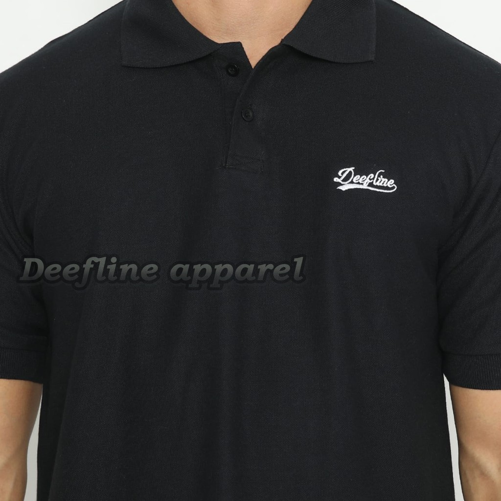 DEEFLINE Kaos polo shirt pria -  kaos kerah katun hitam - kaos kerah wangki terbaru