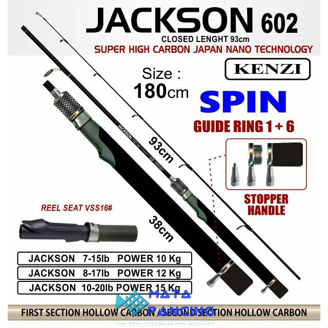 Joran pancing kenzi jackson 602 7-15LB 8-17LB 10-20LB