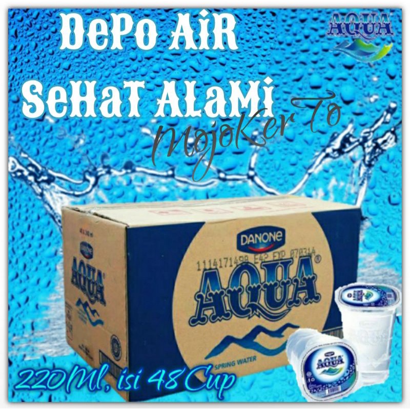 

Air Minum Aqua gelas, 220Ml, isi 48Cup