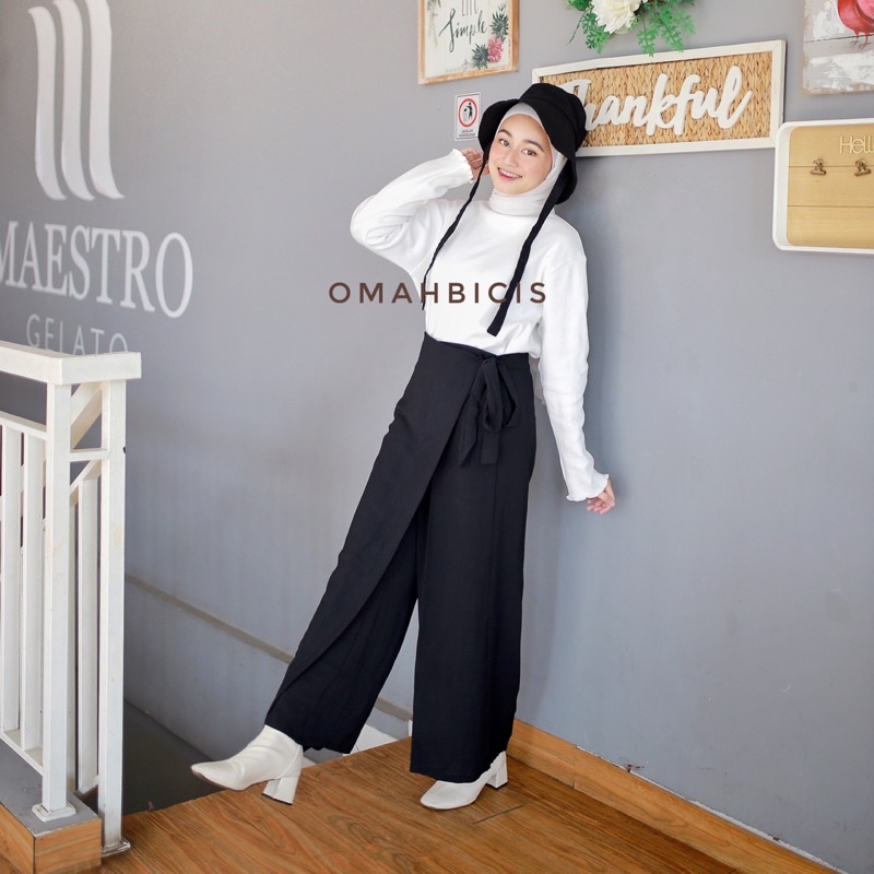 Shafira Tied Kulot pants Air flow By omahbicis -Wrap Pants-Celana Korea -Celana Anti kusut -Celana anti Setrika