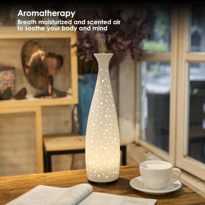H48 - Ceramic Decorative Porcelain Humidifier LED Light - 110 ML
