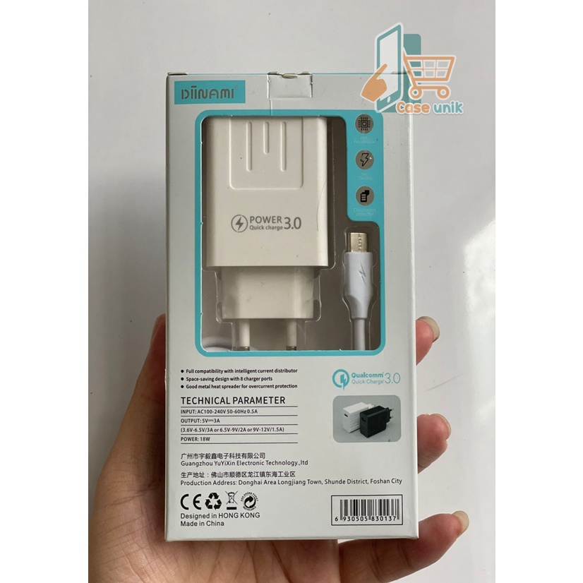 Q58  Charger DIINAMI Power 3A 18W Quick Charging TIPE C USB Fast Charging Port Smart Protection Garansi Resmi 1 Tahun CS3637