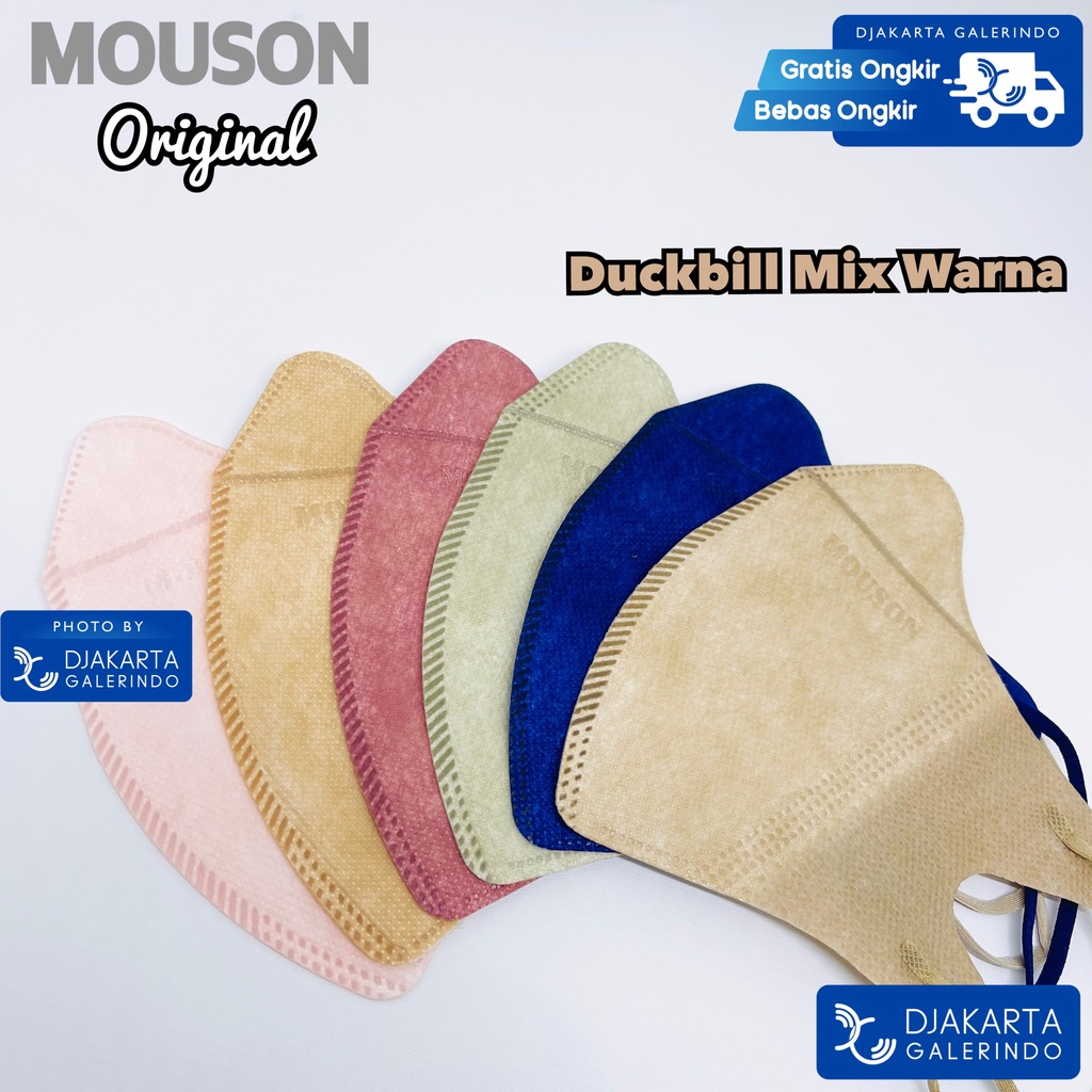 Masker Duckbill Mouson Mix Warna 4Ply isi 50 Pcs