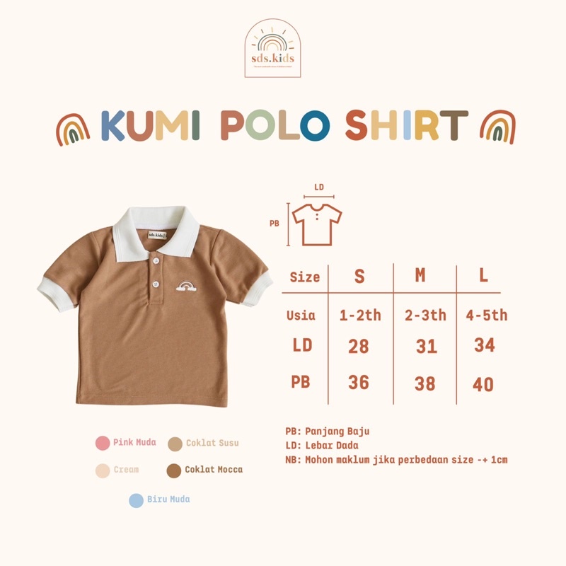 KUMI POLO SHIRT ATASAN ANAK BAJU POLO ANAK UNISEX KAOS POLO ANAK FASHION BAJU ANAK 1-5 TAHUN