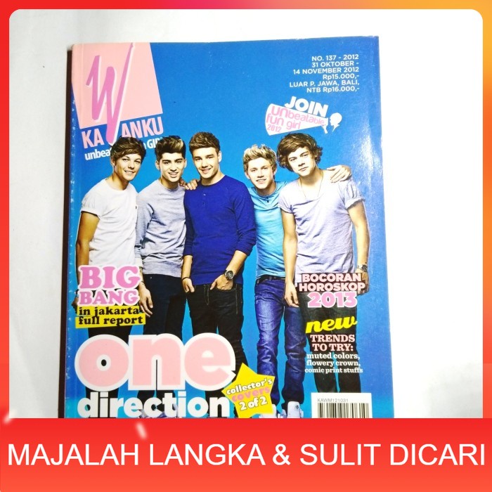 Majalah KAWANKU No.137 Okt 2012 Cover ONE DIRECTION 2 Langka