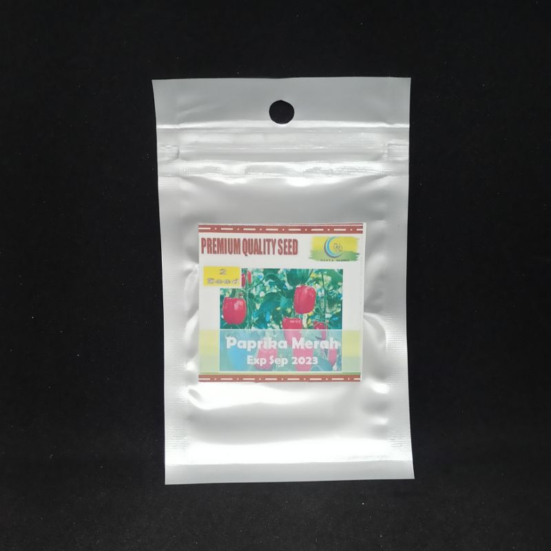 Benih Biji Sayur Kangkung Bayam Selada Sawi Kemangi Seledri Daun Bawang Kubis Kembang Kol Brokoli Wortel Cabe Cabai Tomat Paprika Terong Kacang Panjang Buncis Timun Labu Pare Oyong Gambas-Paprika Merah 2 biji