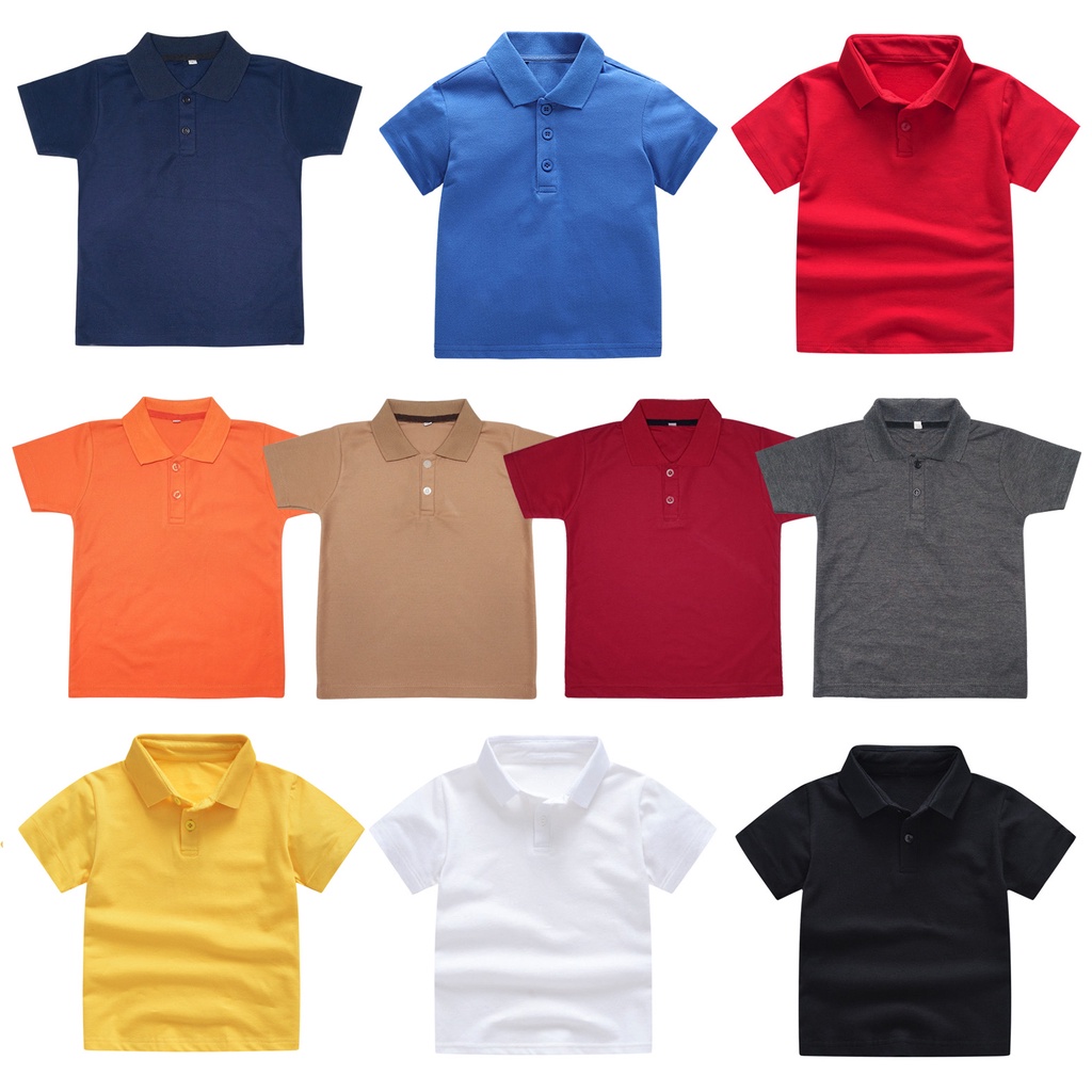 Kaos Kerah Polo Shirt Anak Unisex Bahan Lacost Pique Premium Usia 1 Tahun Sampai 12 Tahun Dan Remaja Golden1978