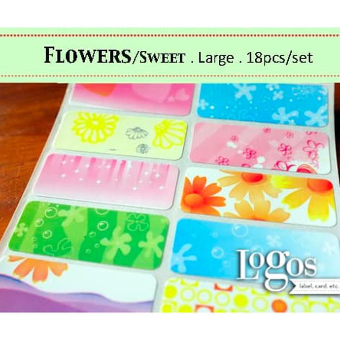 

Siap Kirim Flower Large Label Nama Waterproof. Sticker Sweet Romance Scenery Pink Original