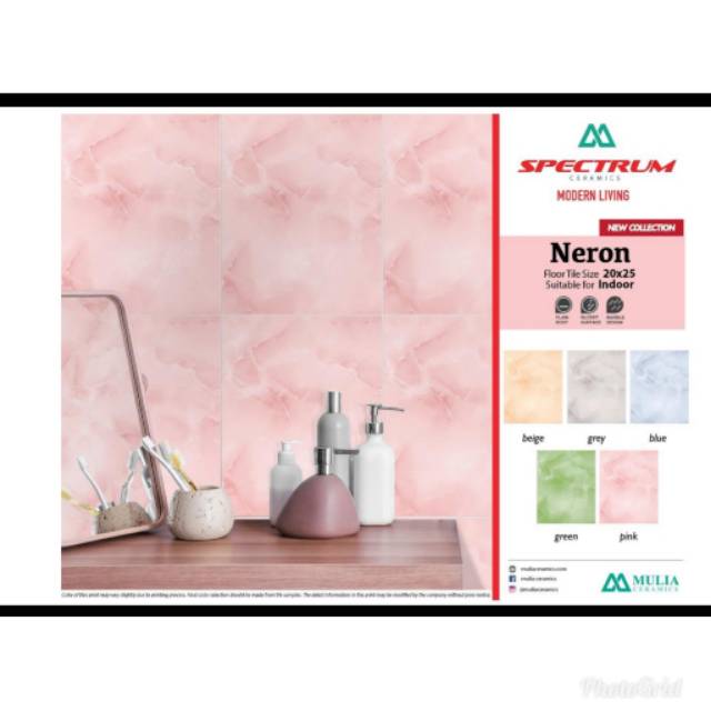  Keramik  Dinding  Kamar Mandi Mulia Spectrum Neron Grey 20  x  