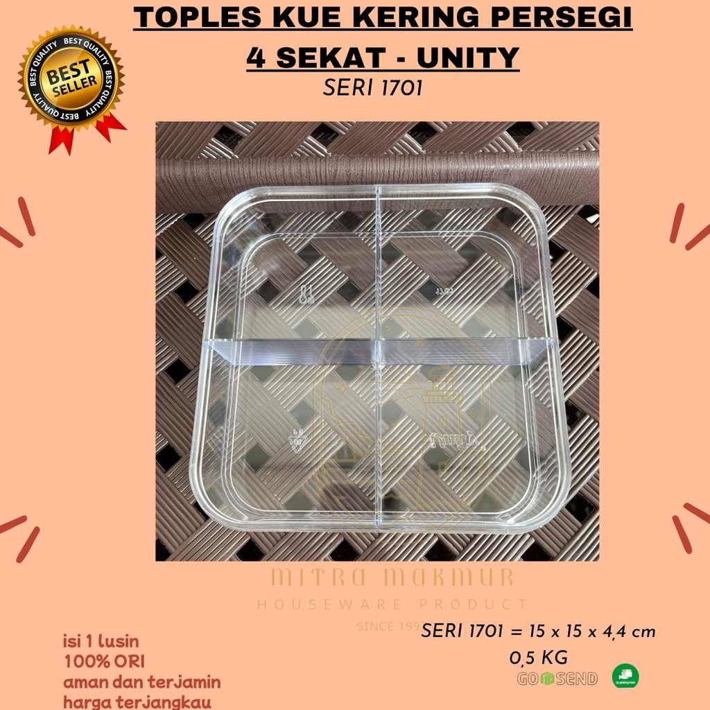 SALE!! TOPLES KUE KERING PERSEGI 4 SEKAT 500 gr / UNITY-1701 / TOPLES LEBARAN @1 LSN