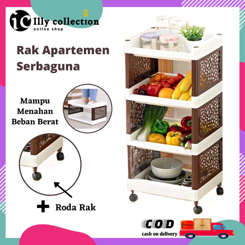 Rak Yoyo 5 4 3 Susun Pakai Roda / Rak Apartemen Serbaguna