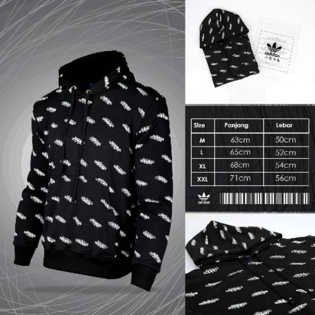 JUMPER HOODIE ADIDAS ALPHA FULL PRINT (BLACK)