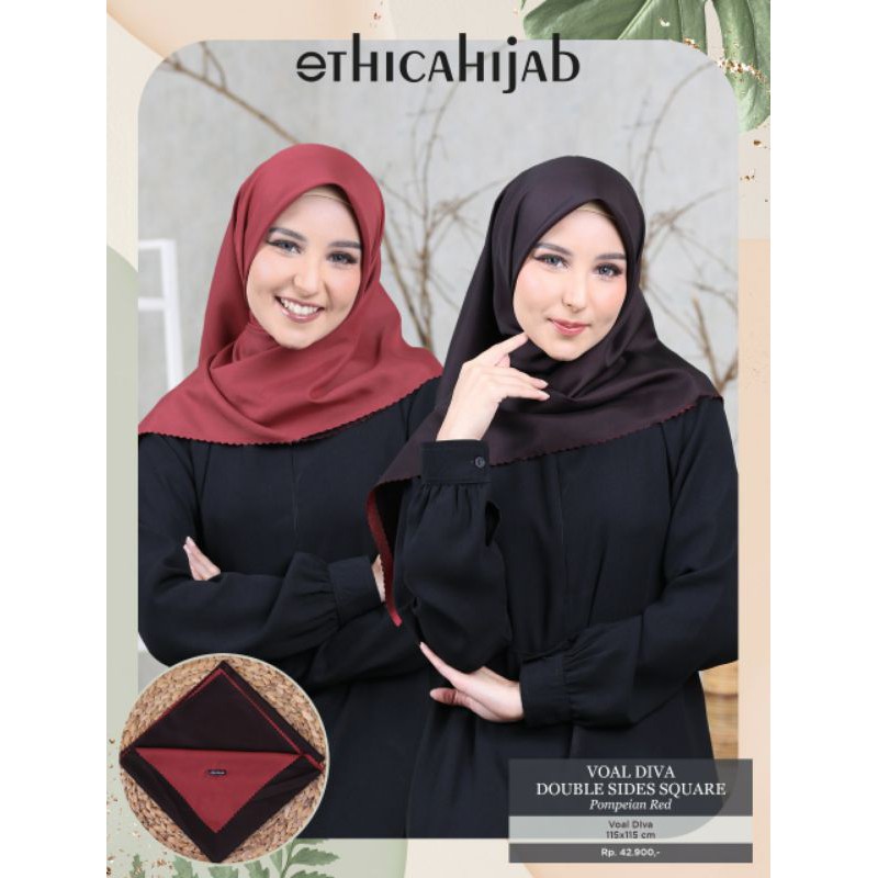 HIJAB SEGIEMPAT VOAL DIVA DOUBLE SIDES SQUARE ETHICA HIJAB