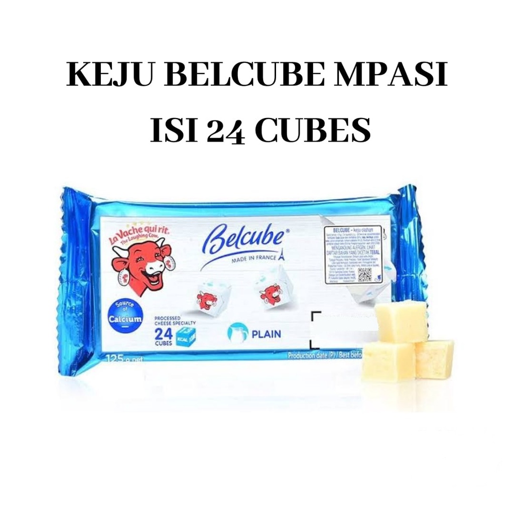 VnM008BP | Belcube Keju Mpasi Bayi Sehat / Keju Mpasi Bayi Belcube Plain Cheese MPASI 125gr / The Laughing Cow Belcube Mpasi / Bahan Mpasi Bayi Organik / Perlengkapan Mpasi Bayi