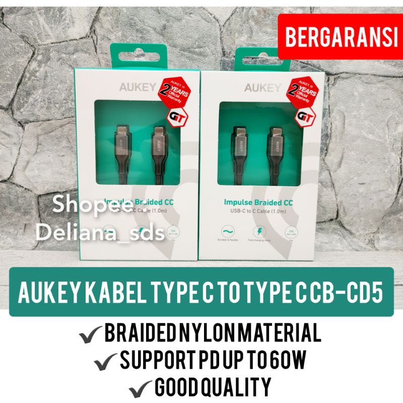Aukey Kabel Type C to Type C CB-CD5 Garansi Resmi 2 Tahun Kabel Type C Aukey Kabel Tipe C Aukey Kabel type c to type c aukey kabel tipe c to tipe aukey