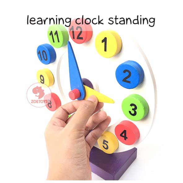Zoetoys Montessori Learning Clock | Jam Gear Manual Anak Putar Belajar Hitung Waktu Time Toy