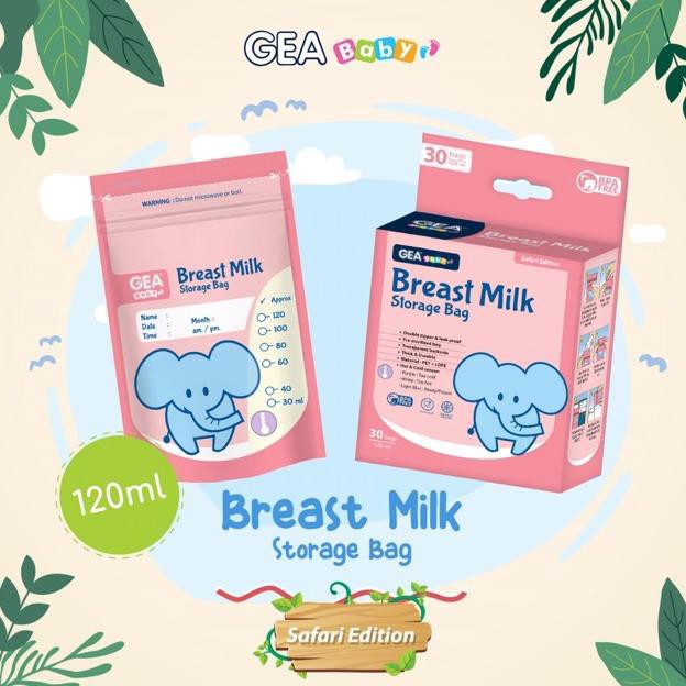 [HARGA PROMO] GEA Baby Kantong Asi / Milk Bag Safari Edition 120ml Isi 30pcs