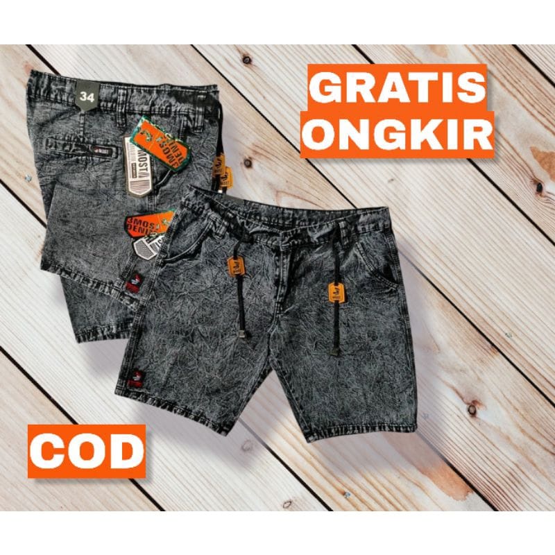 Celana pendek pria snow wash Distro premium keren