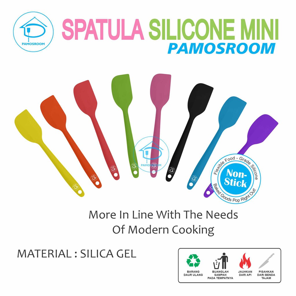 Pamosroom Scraper Silicone Spatula Silikon Mini Tahan Panas 21cm