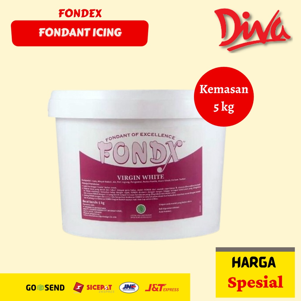 

[5kg] Fondex Fondant Icing / Fondx Virgin White 5 Kg - Pail / Kaleng