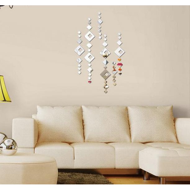 Diskon Stiker Dinding / Wall Sticker - Acrylic 3D Motif Kotak Kaca Terbaru