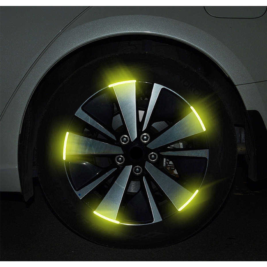 20pcs Stiker Strip Reflektor Luminous Untuk Dekorasi Velg Mobil