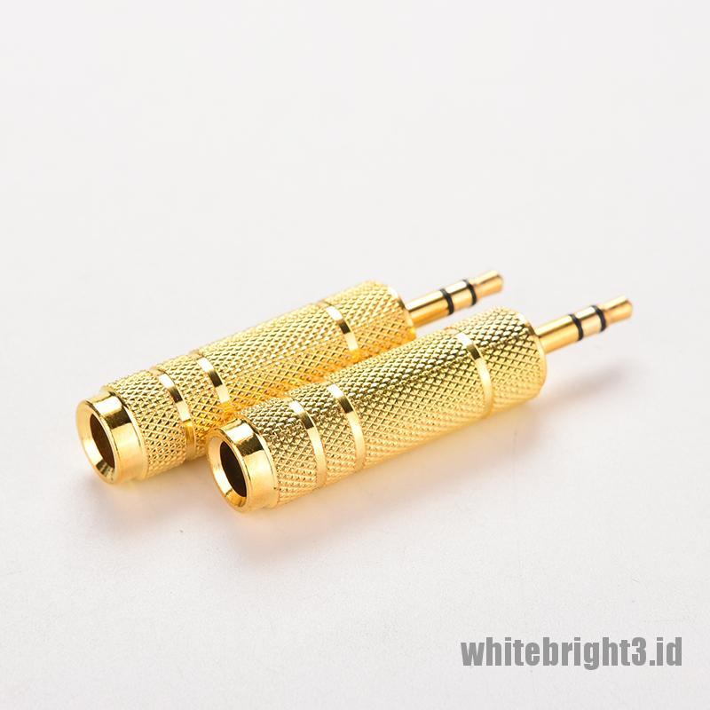 &lt; White3 &gt; Adapter Jack Audio 3.5mm Male Ke 6.35mm Female Untuk MIC