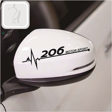 cutting sticker mobil peugeot 206 motorsport stiker spion kaca body mobil keren