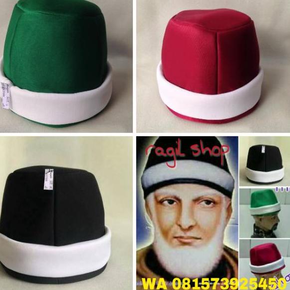 [KODE 7MG] Peci tuan syekh abdul Qodir jaelani hitam list putih