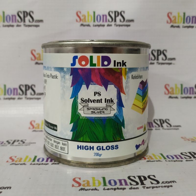 TINTA SABLON PLASTIK 200GR SPARKLING SILVER HDPE PE PP BASIS MINYAK SOLVENT