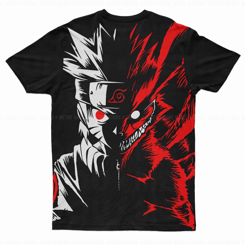 Tshirt Naruto 9tail Black Dryfit Anime Manga Naruto Premium Unisex