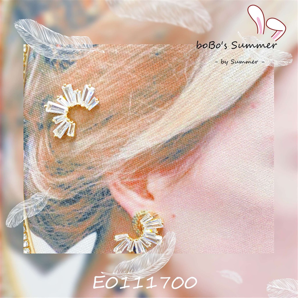 Anting Tusuk Asimetris Emas Permata Pin Silver 925 Aksesoris Premium Korea