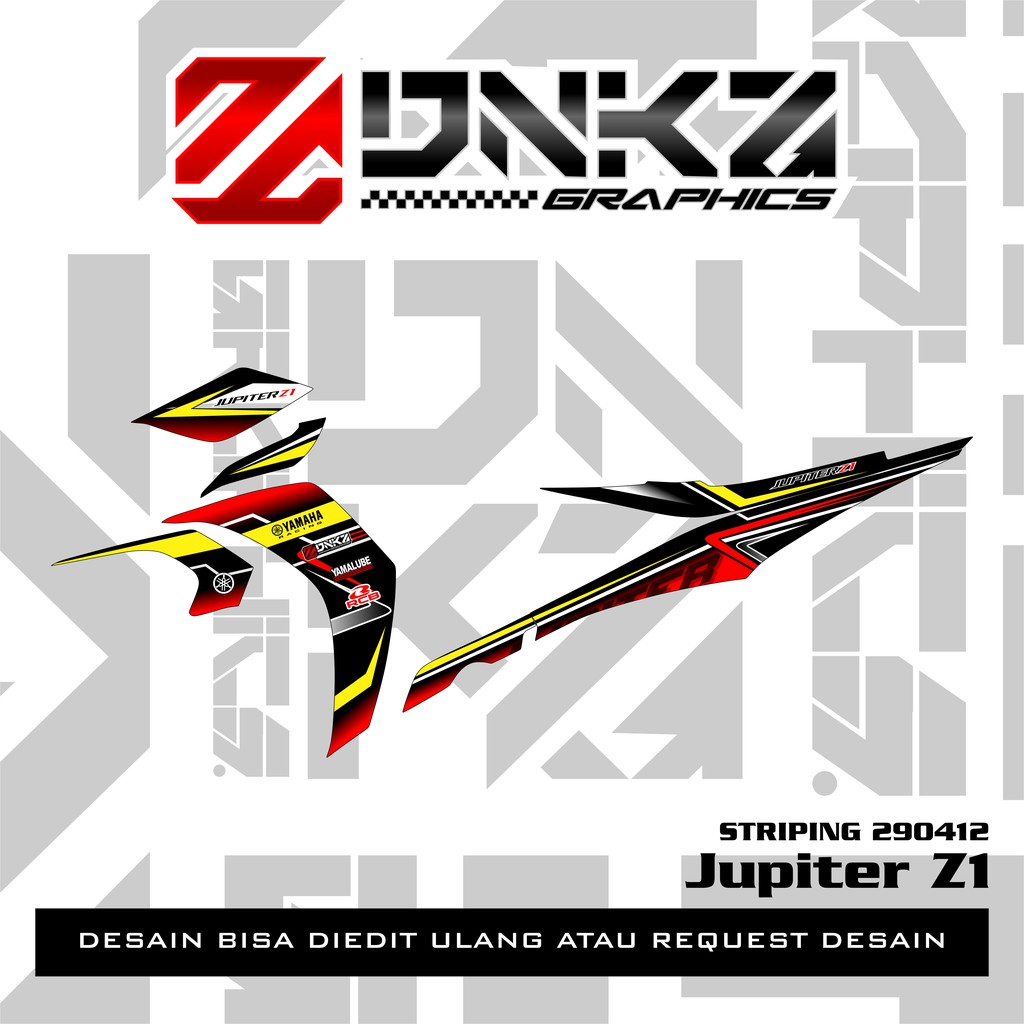 DNKZ Stiker Jupiter Z1 Lagenda 115Z Jupiter RC Decal Striping Jupiter Z1 Premium Racing 290412 Black