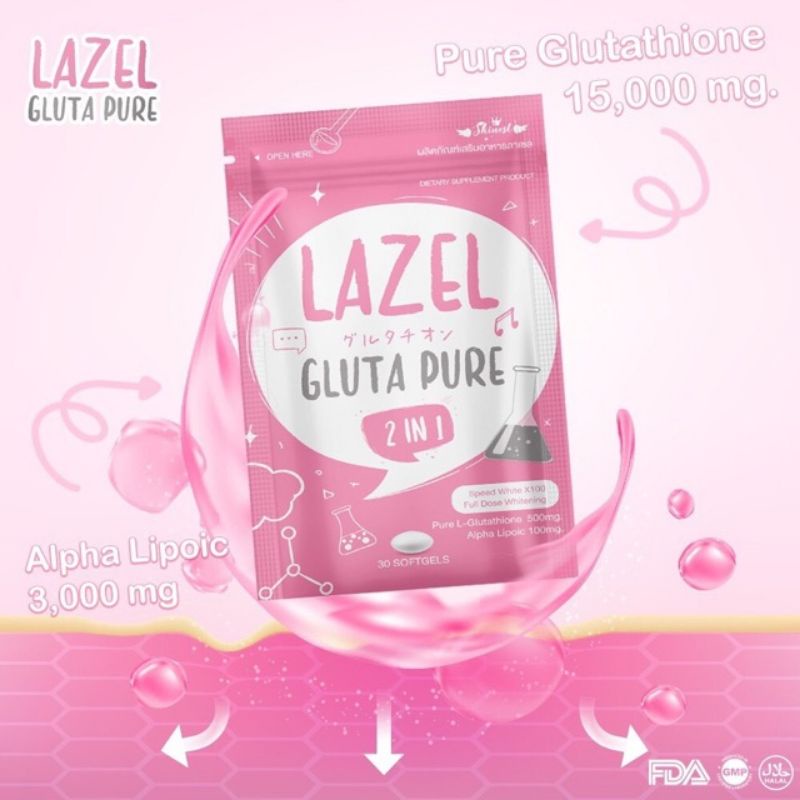 Lazel Gluta Pure Original 100% 🇹🇭 ada BARCODE ✅