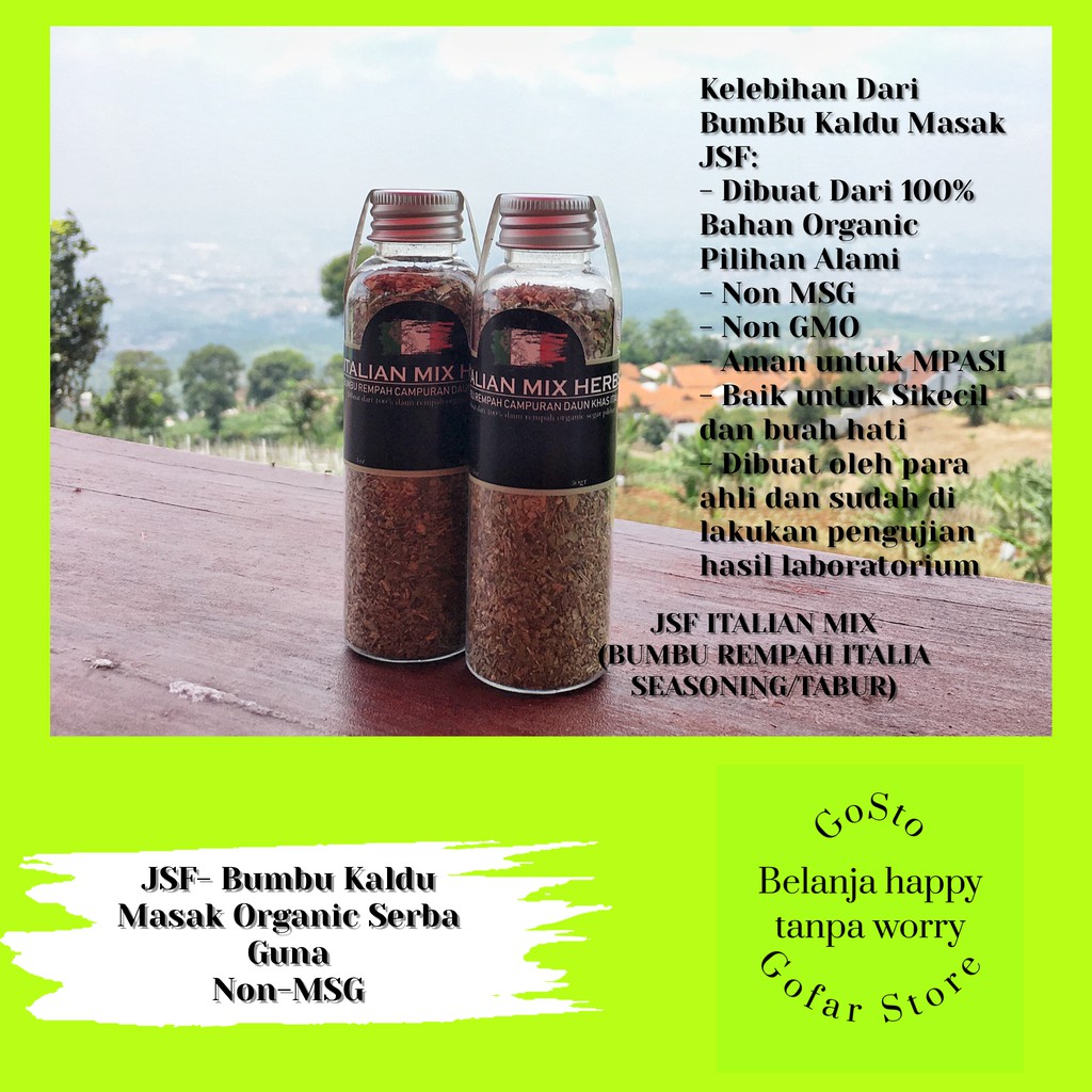 

BUMBU MASAK SEHAT ORGANIK PREMIUM DRIED ITALIAN MIX SEASONING TANPA MSG MPASI JSF