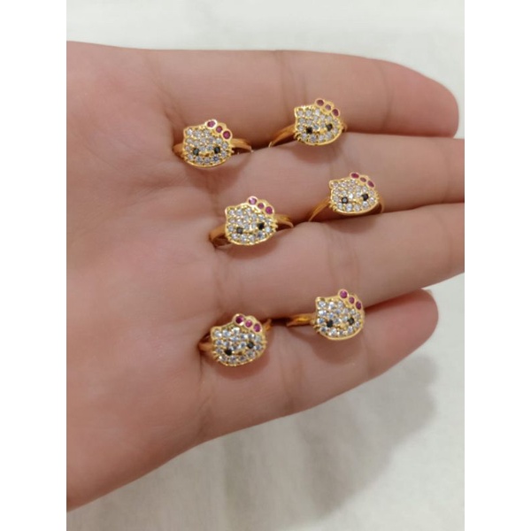 CINCIN ANAK HELLOKITY MATA PERAK 925 LAPIS EMAS 24K