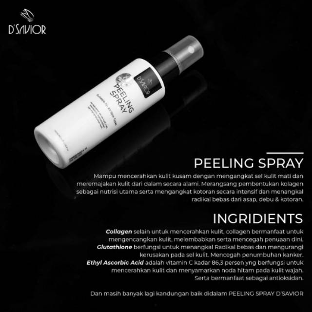 DSAVIOR PEELING SPRAY PEMUTIH PENGHILANG DAKI 100% ORIGINAL AGEN RESMI