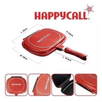 Happy Call Double Pan JUMBO 32 CM - Pan Bolak Balik - Double Side Pan -  Zafka Store