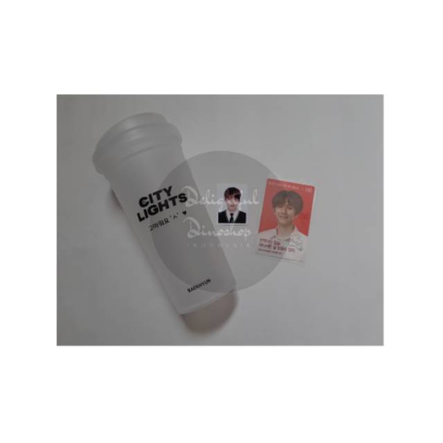 (READY STOCK) BAEKHYUN REUSABLE CUP TUMBLER TUMBLR BOTTLE + NR EXO LIPTINT PHOTOCARD