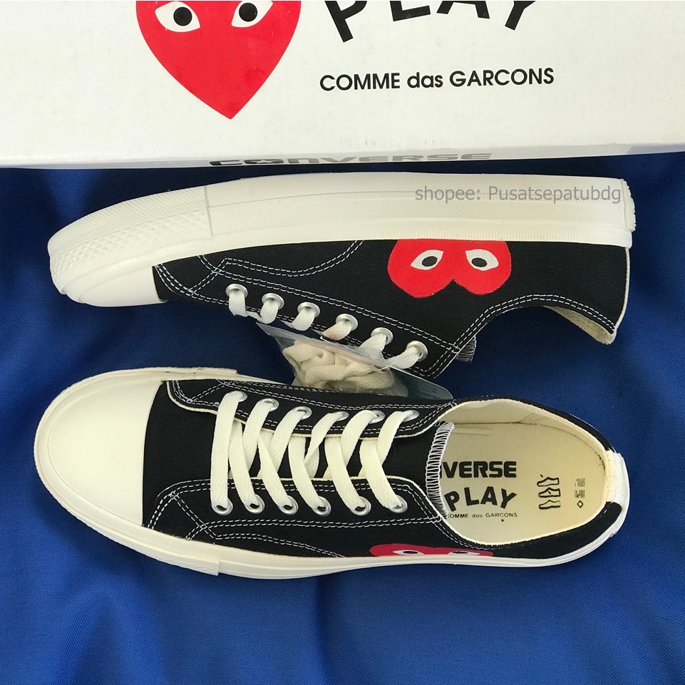 CONVERSE 70S PLAY CDG COMME DES GARCONS LOW BLACK WHITE