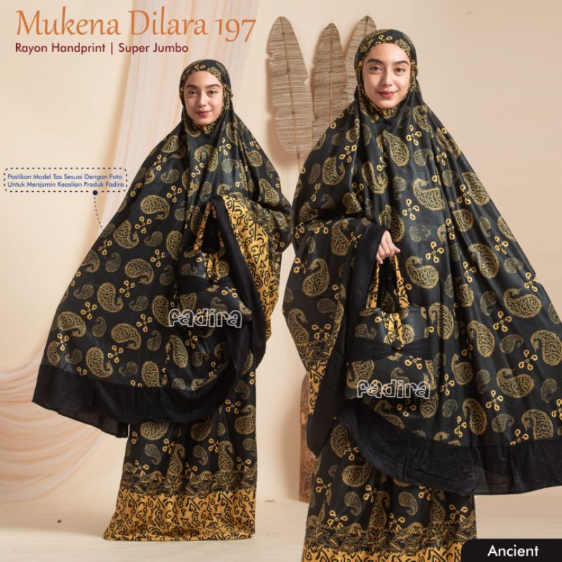 Mukena Batik Dilara 197 Super Jumbo free tas - mukena batik etnik lembut