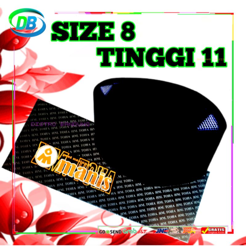 Peci No 8 Tinggi 11 Peci Hitam Manis Haji Moch Toha - Songkok Hitam Manis - Peci Manis - Kopiah Hita