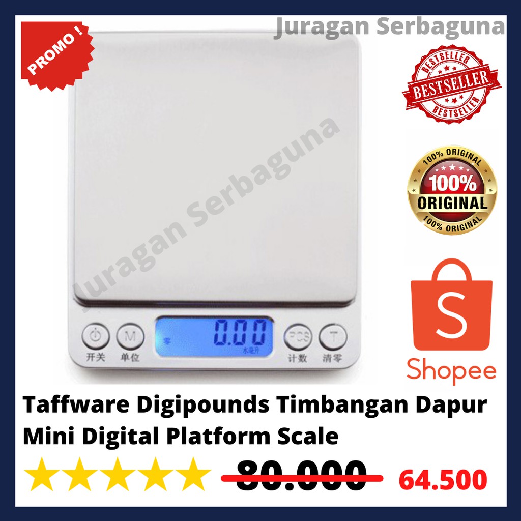 Taffware Digipounds Timbangan Dapur Mini Digital Platform Scale