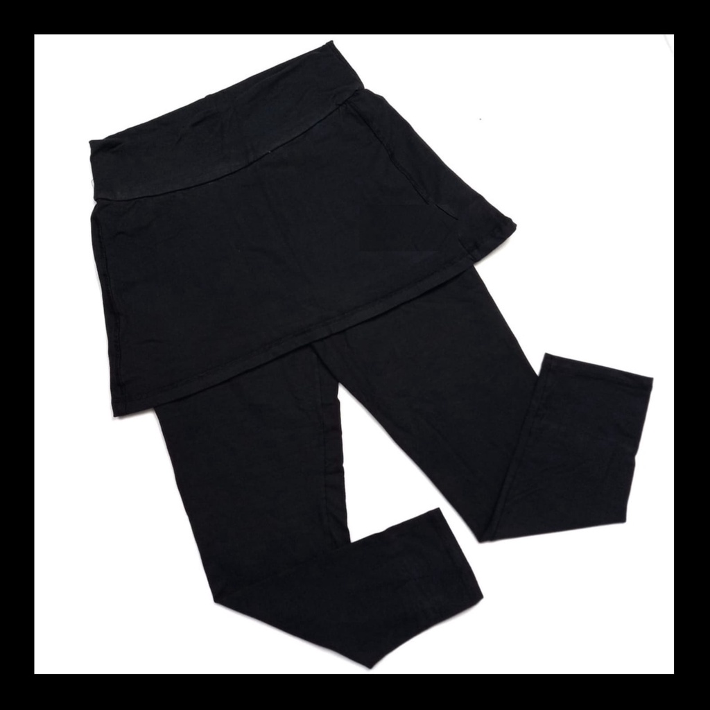 RB6 leging rok 2in1 sepasang rok leging sporty leging rok olahraga celana leging rok panjang