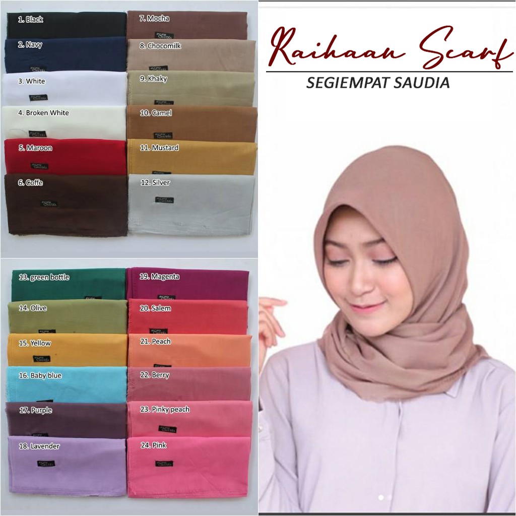  jilbab  segiempat saudia  katun rawis polos  ansania  BEST 