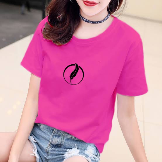 YOURSTYLE1119 - KAOS FEATHER CIRCLE BAJU KAOS WANITA DISTRO UNISEX OVERSIZE PRIA JUMBO CASUAL