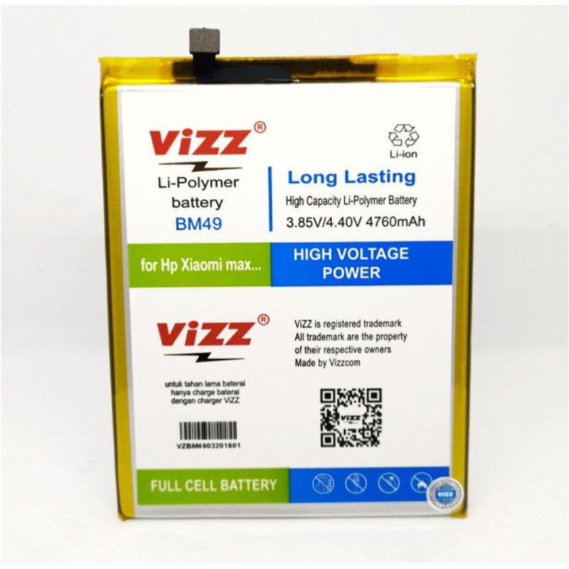 Baterai VIZZ Xiaomi BM49 Mi Max / Baterai Double Power Xiaomi Mi Max